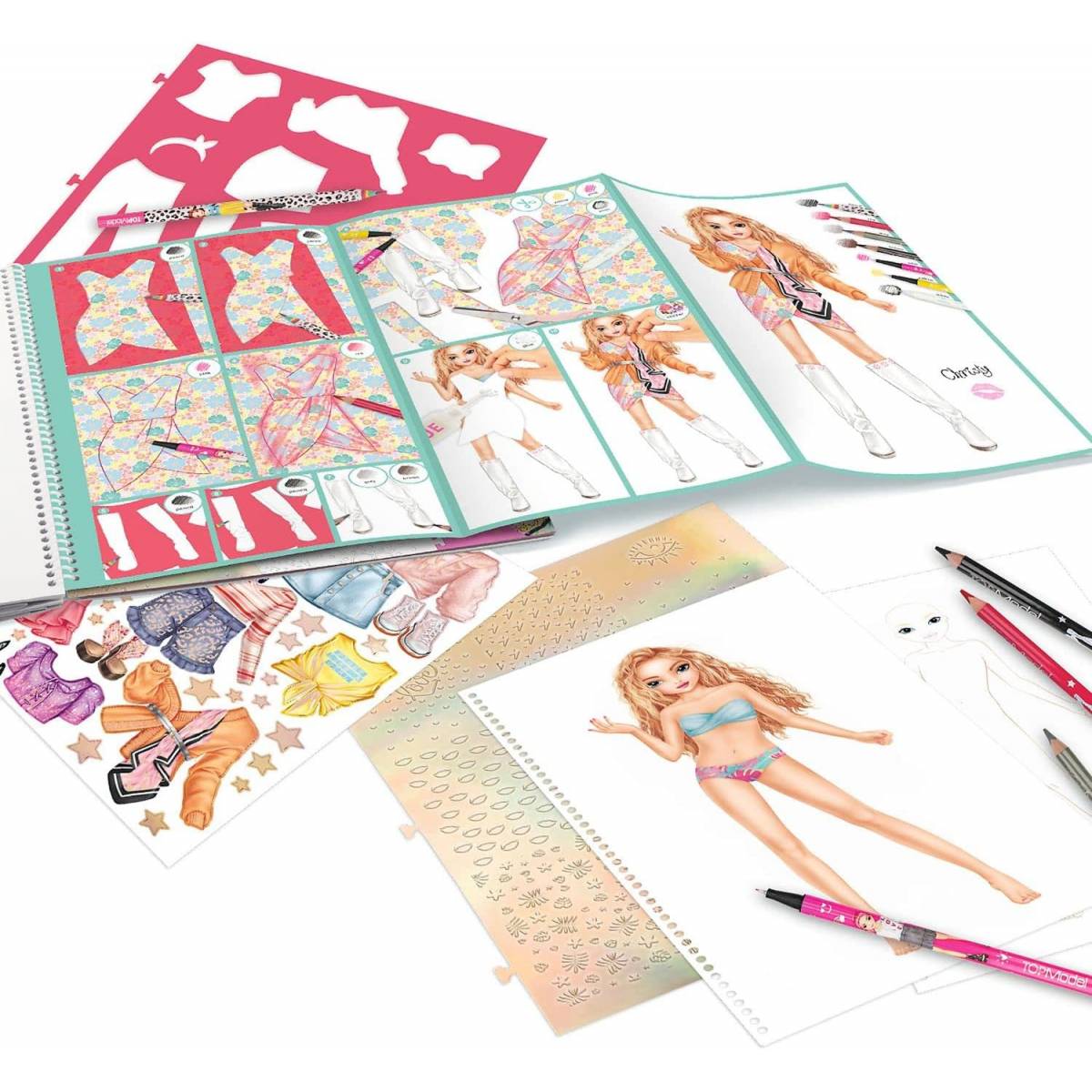 TOPModel By Depesche 11611 Carnet de coloriage spécial avec pochoirs -  MaxxiDiscount