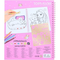 Top Model- Depesche 12083 TOPModel Corgi-Coffret 20 Pages doublement imprimées pour créer des Motifs de mannequins et de Chiens