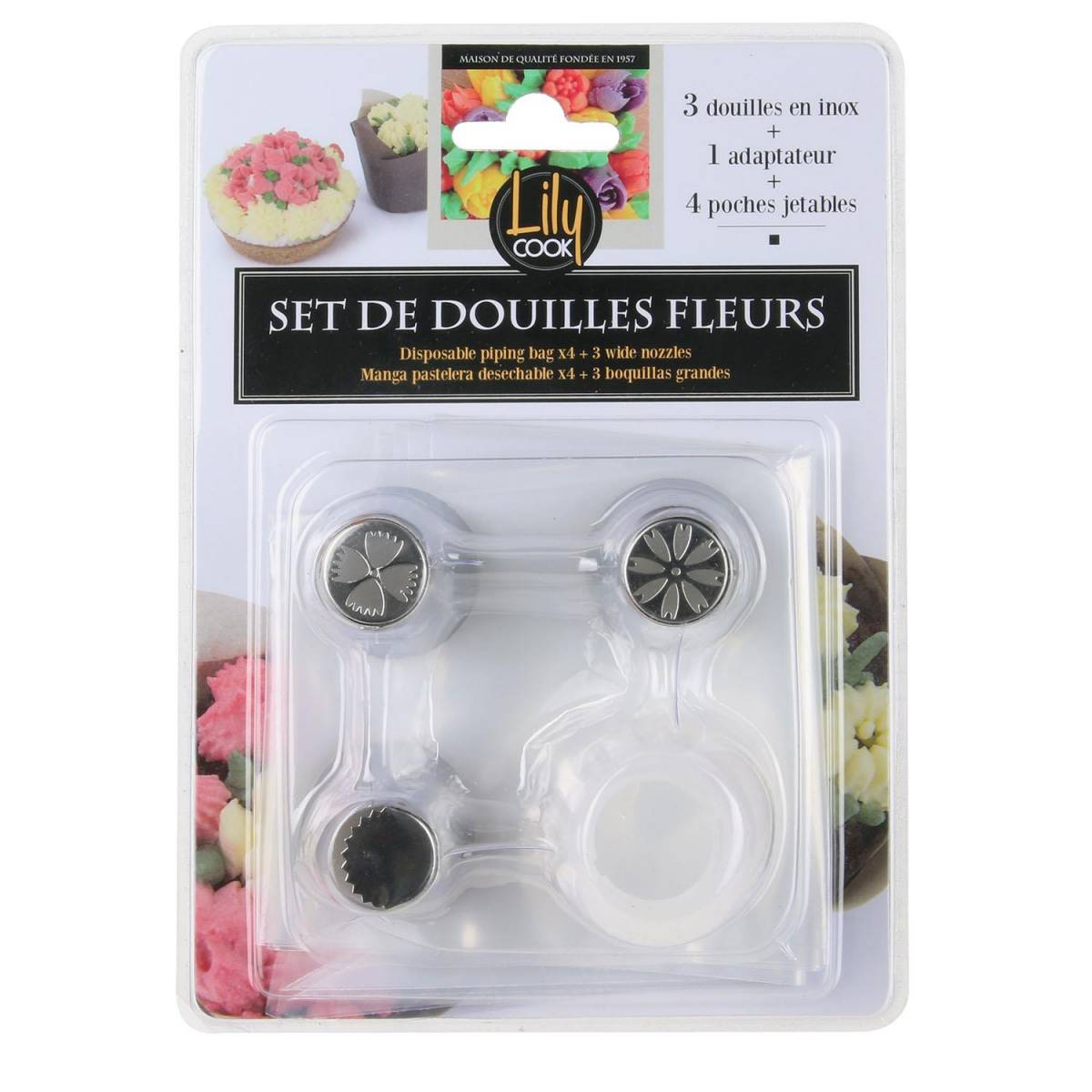 Set de poche à douille fleurs Lily Cook Jetable