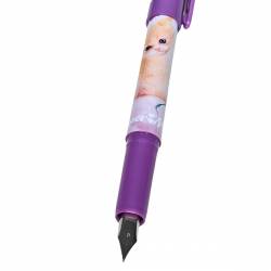 Online Penna inchiostro College Metallic Rose │ penna stilografica  ergonomica per la scuola │ piuma media, parte soft grip │ per cartucce  d'inchiostro standard │ ricaricabile │ ideale per bambini 