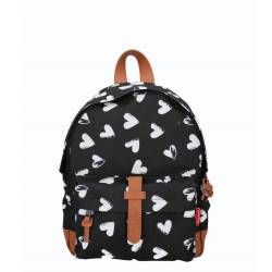 Kidzroom Kindergarten Mochila Corazones Blanco y Negro 31cm