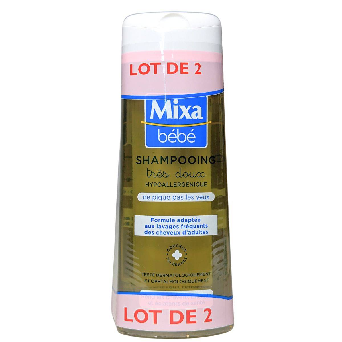 Mixa bebe, shampooing tres doux, lavages frequents