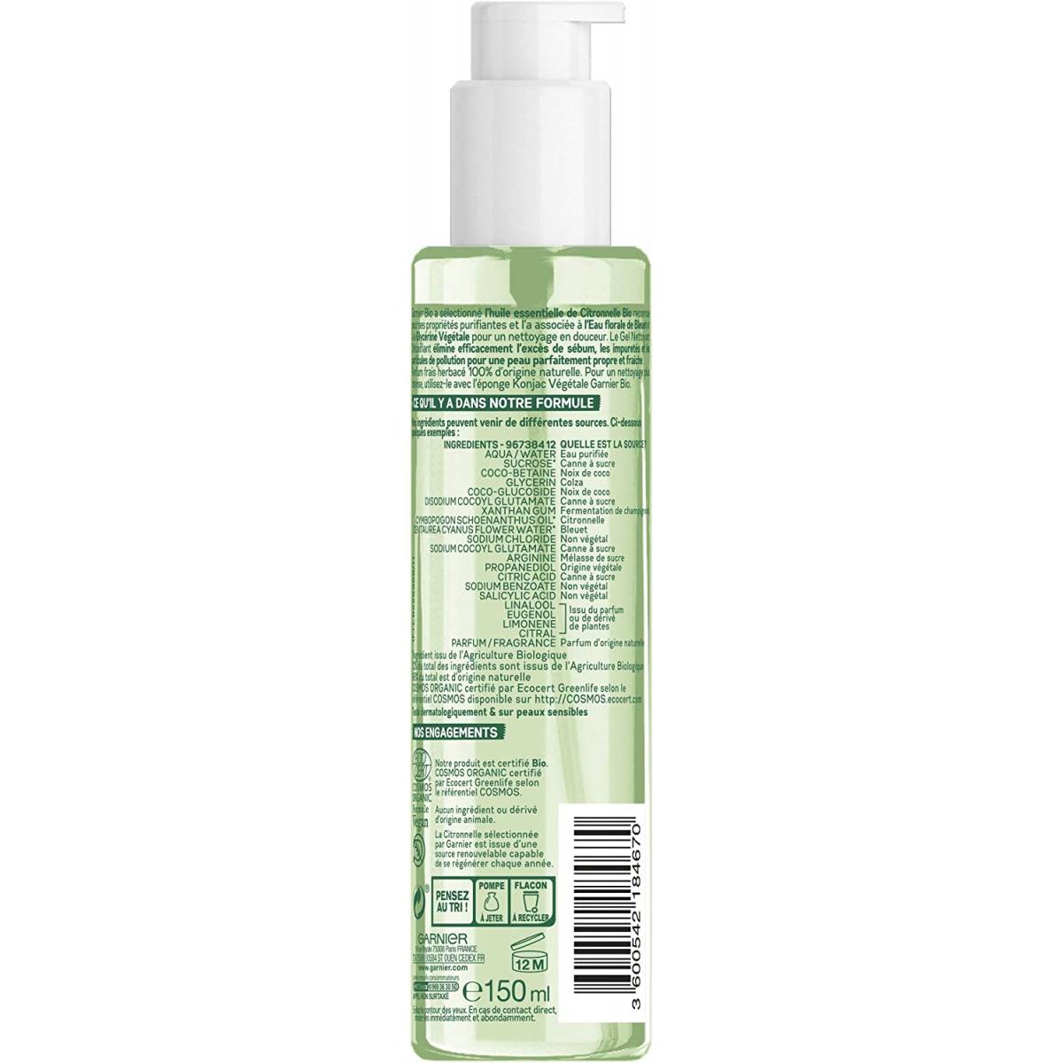 MaxxiDiscount Face 150ml Garnier Bio Lemongrass - Detoxifying Cleanser