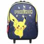 Sac à dos à roulettes Pokemon 32cm bleu marine