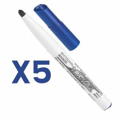 5 Feutres Velleda Bleu BIC Pointe Moyenne