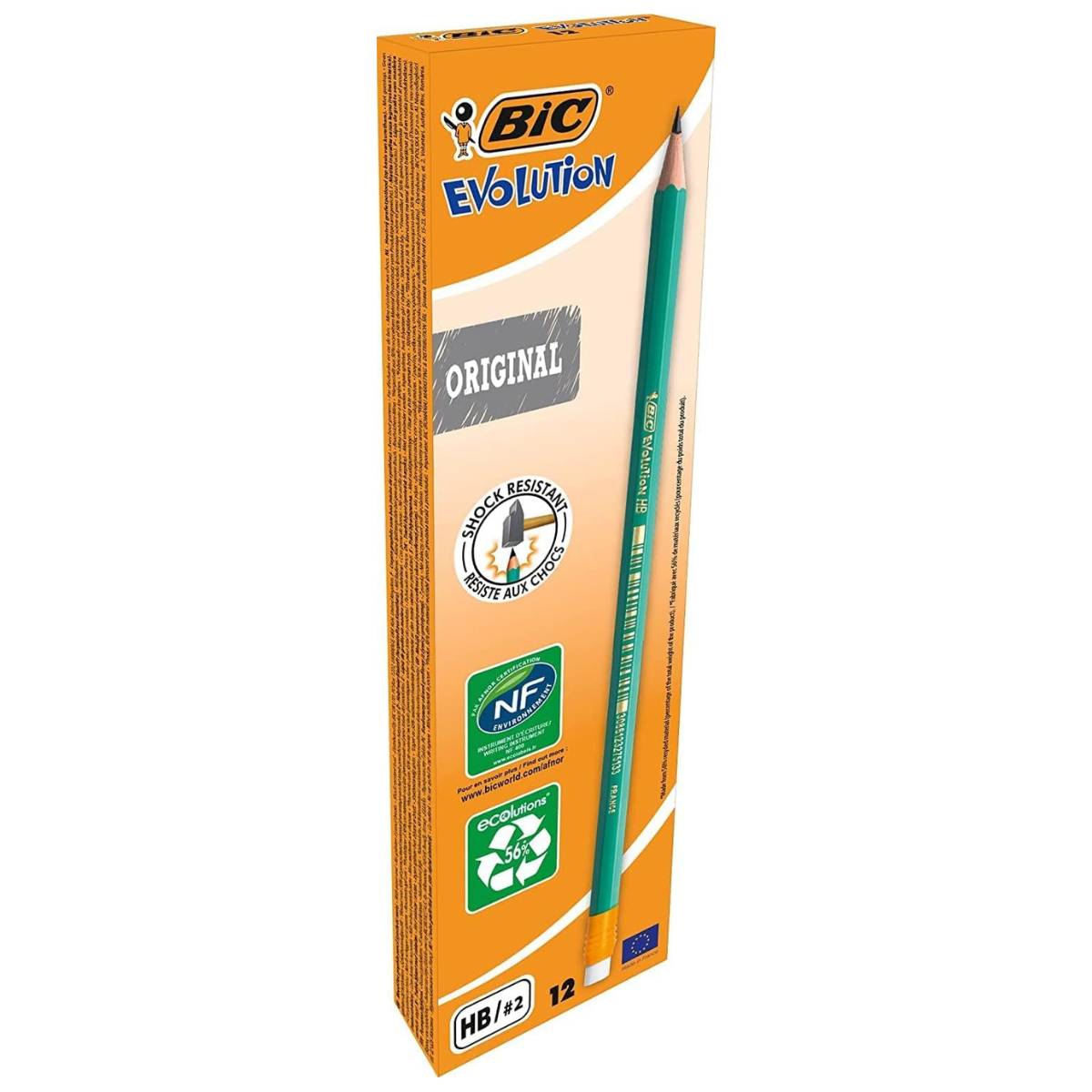 Crayon HB Bic evolution x15 +1 gomme