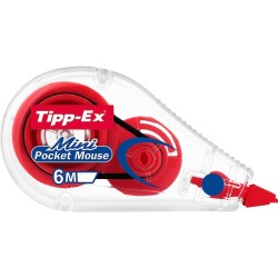 BIC -Lot de 3 Correcteurs Tipp-Ex Mini Pocket Mouse - Rouge, Jaune et Bleu