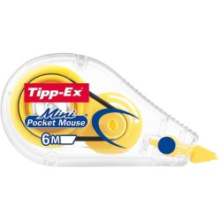 BIC -Lot de 3 Correcteurs Tipp-Ex Mini Pocket Mouse - Rouge, Jaune et Bleu