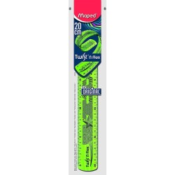 Règle Maped Twist'n flex 20 cm couleurs bleu, vert, rose