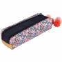 Trousse Double Compartiments Tann's Fleurs Antonia Bleu