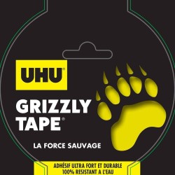 UHU Grizzly tape - Ruban adhésif toilé waterproof pour réparer, gris, 10mx50mm