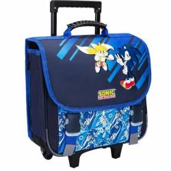 Sonic the blue hedgehog schooltas op wieltjes 41 cm 2 vakken