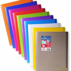 Cahier 24x32cm 96 pages petits carreaux Koverbook coloris
