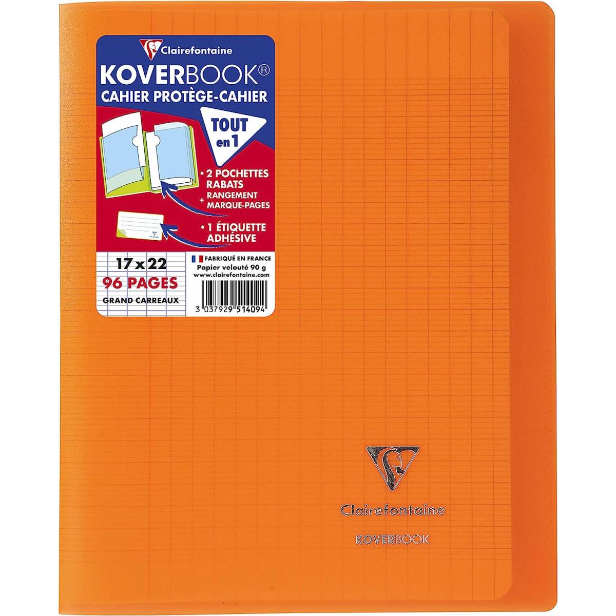 Clairefontaine - Quaderno trasparente Koverbook Piqué Polypro - Piastrelle  grandi - 96 pagine - 24 x 32 cm