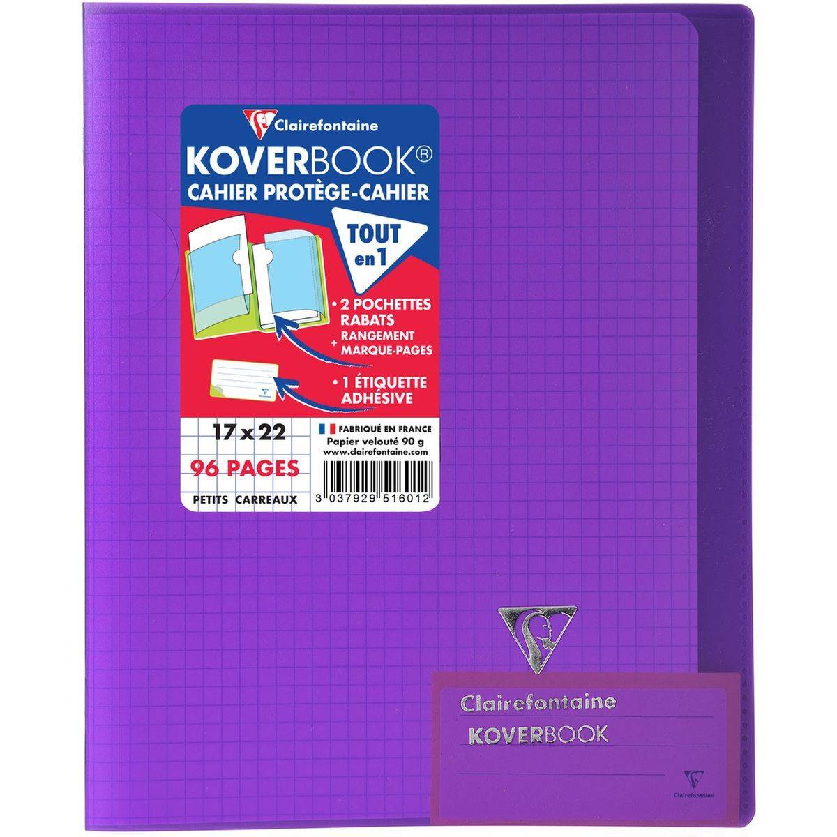 Clairefontaine Koverbook 96 Pages - 17x22 - Small Squares