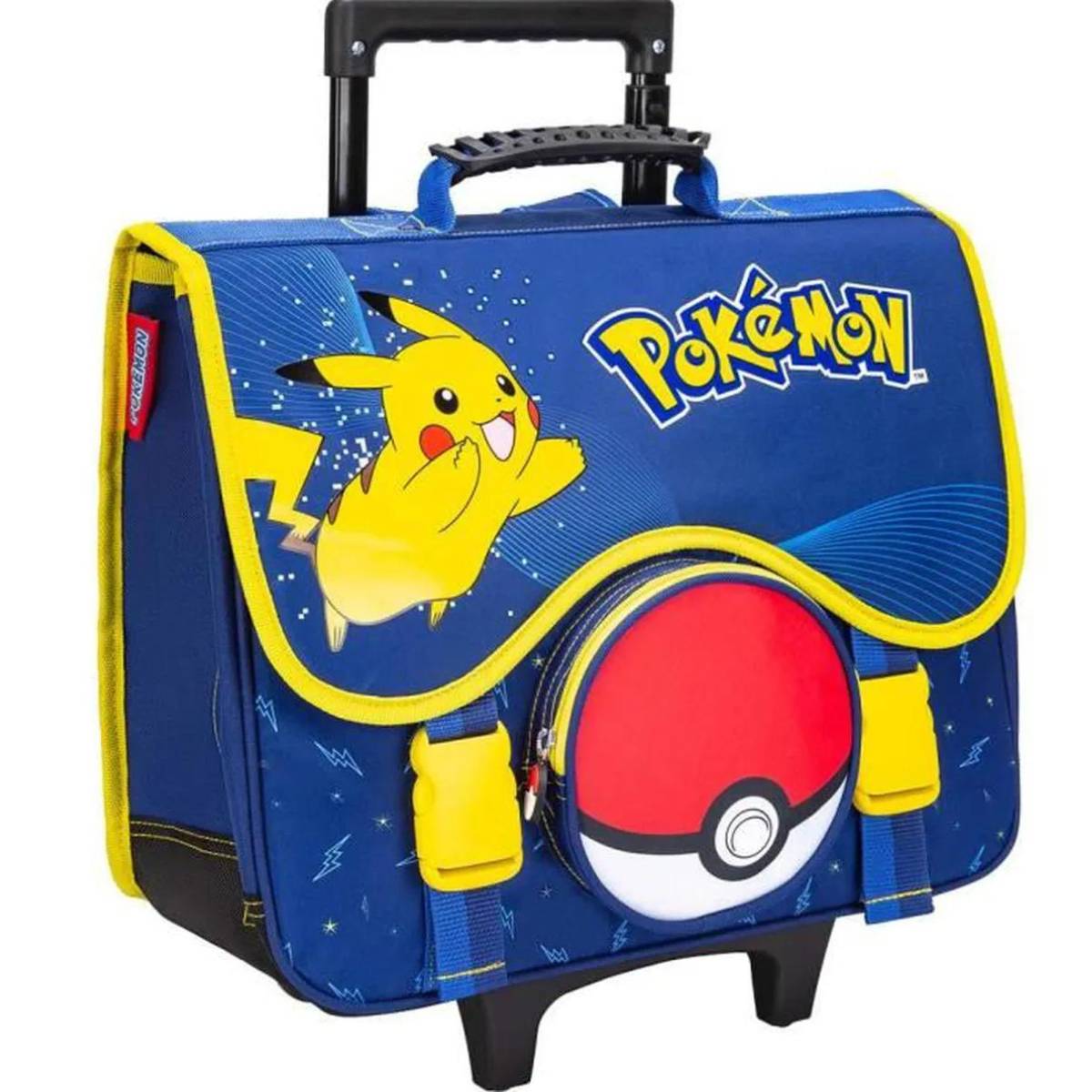 Cartable à roulettes Pokemon Pikachu pokéball 41 cm