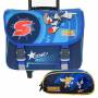 Pack Cartable à roulettes Sonic 41 cm + Trousse 2 compartiments