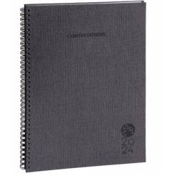 Agenda Consultations Spiralé 2024 Forever 29,7 x 21 cm Semainier janvier à décembre 2024 - Gris foncé