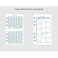 Exacompta -  Organiseur Exatime 17 Baltique - 15 x 19 cm - Semainier 16 mois - Septembre 2023 à décembre 2024 - Coloris noir