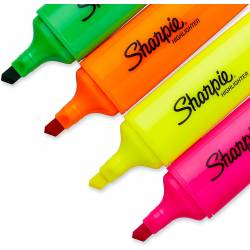 Sharpie fluo surligneurs XL pointe biseautée assortiment de couleurs fluorescentes lot de 4