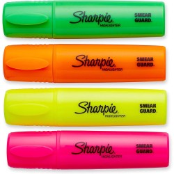 Sharpie fluo surligneurs XL pointe biseautée assortiment de couleurs fluorescentes lot de 4