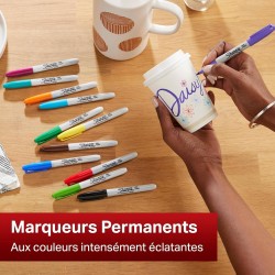 Sharpie Marqueurs Permanents  Assortiment de 4 Couleurs Fluorescentes