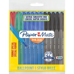 Paper Mate InkJoy stylos à bille, assortiment de couleurs, lot de 27