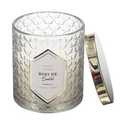 Home Deco Bougie Parfumée Verre motif métal 30 heures