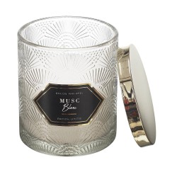 Home Deco Bougie Parfumée Verre motif métal 30 heures