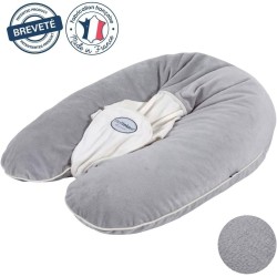 CANDIDE- Coussin d'Allaitement Multirelax Soft boa Gris Clair/Écru