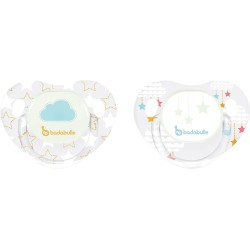 Lot de 2 Sucettes Phosphorescentes Badabulle Cloud and Stars 6-12 mois