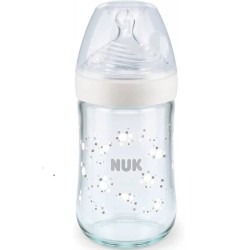 NUK Nature Sense biberon en verre anti-coliques 240 ml