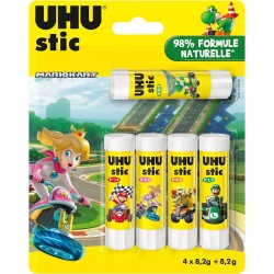 UHU Stic Mario kart - Bâtons de colle Mario Kart, lot 5 stics de 8,2 g