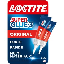 Loctite Super Glue-3 Original colle transparente à séchage rapide, 2 tubes 3 g