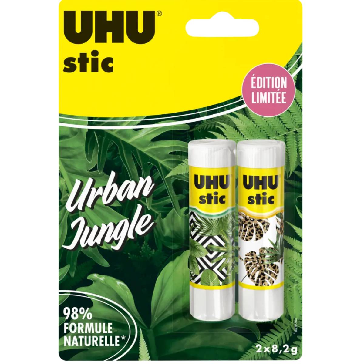 UHU Stic - Bâtons de colle édition limitée Jungle lot 2 stics de 8,2g