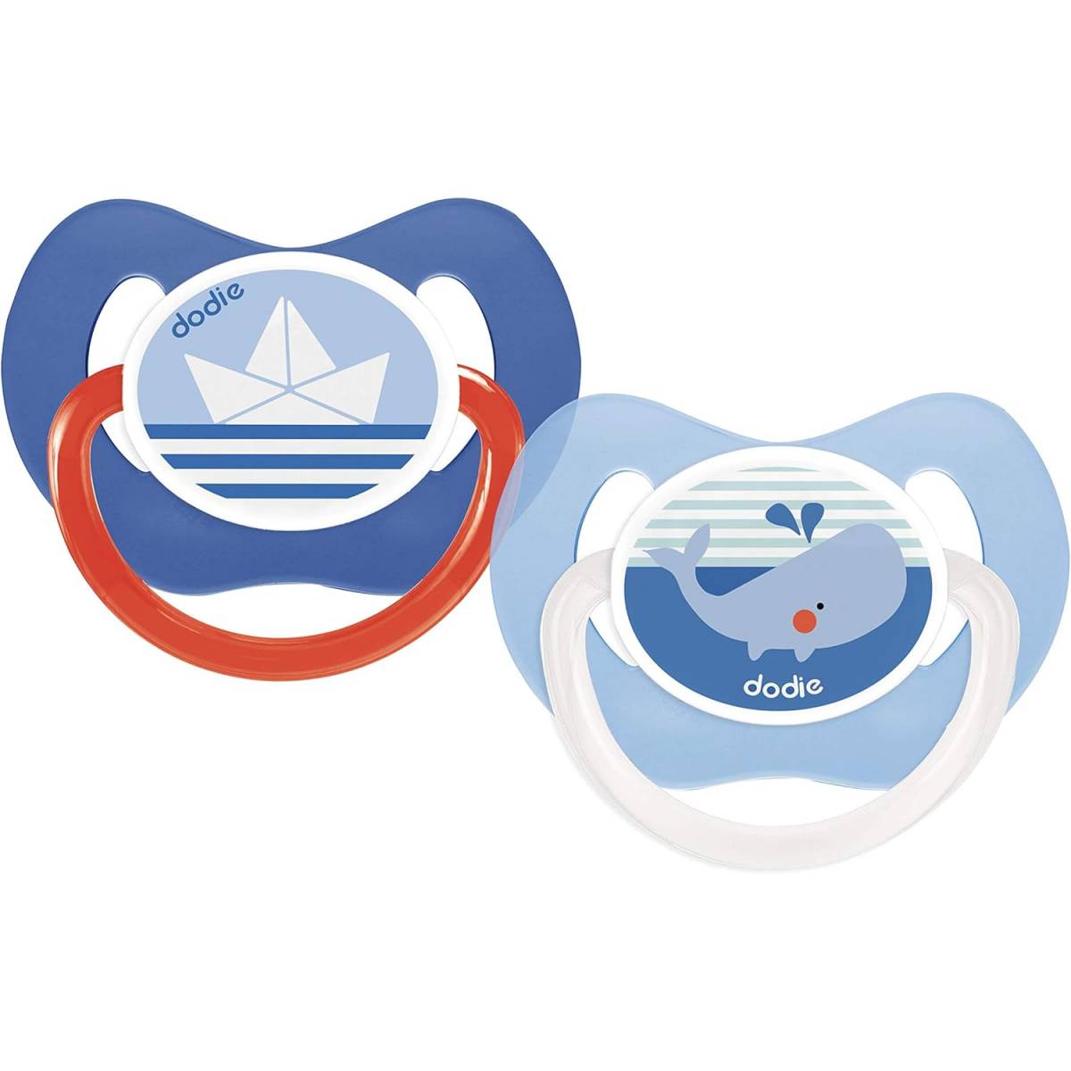 Dodie - Sucette Physiologique Bateau et Baleine - Lot de 2 +6 mois