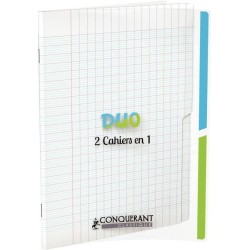 2 cahier en 1 Conquerant Classique DUO 24 x 32 cm