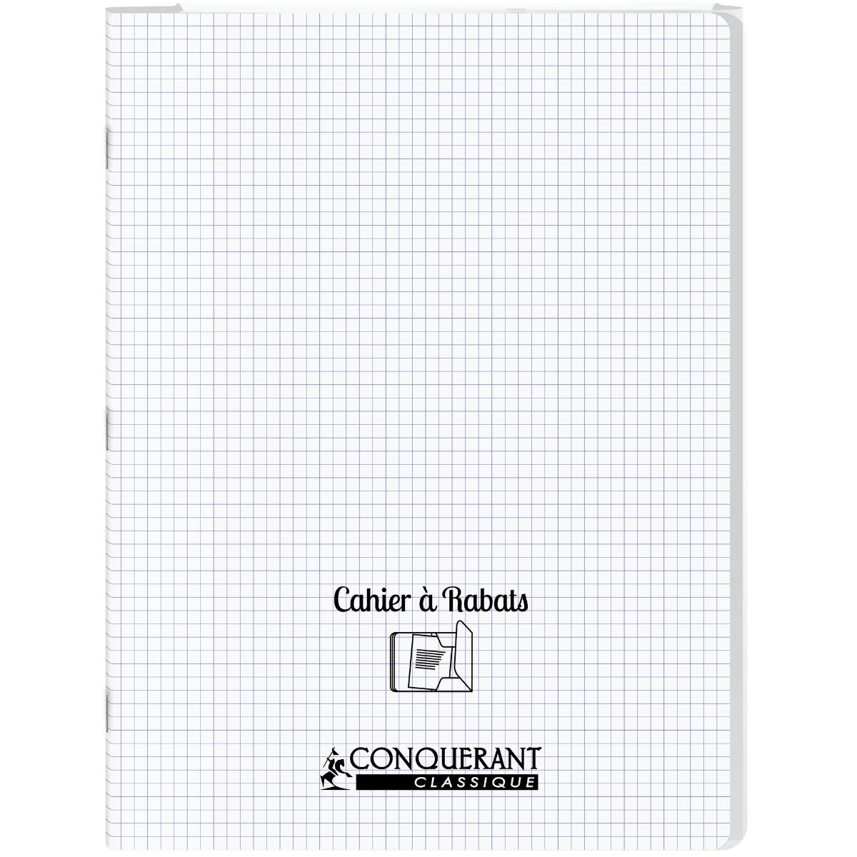 Cahier Conquerant à Rabats Transparent 24 x 32 cm 96 pages Petits Carreaux