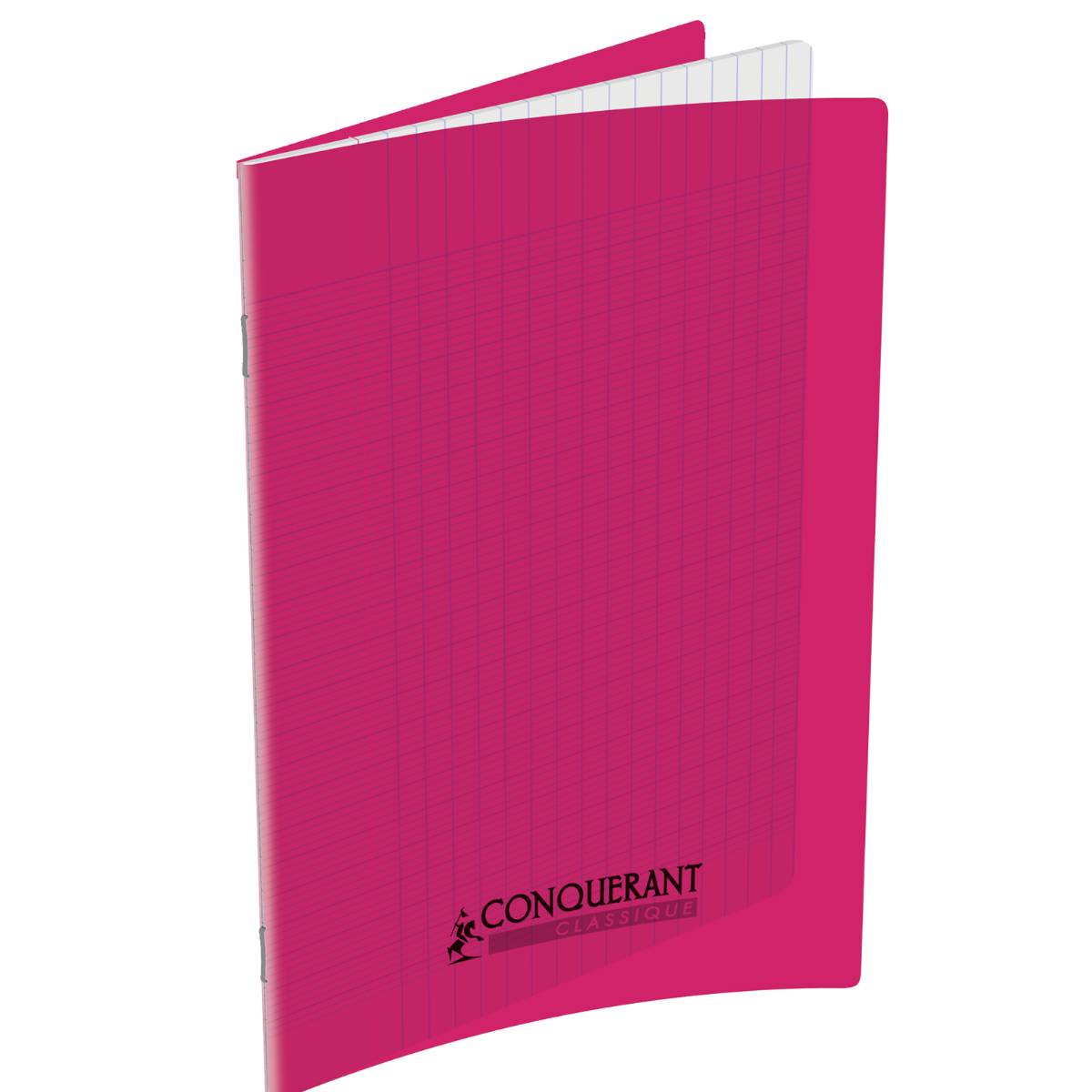 Cahier Conquerant Classique 17x22 cm Rose 96p Séyès Polypro