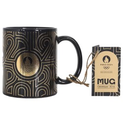 MUG CERAMIQUE PARIS 2024 ART DECO NOIR 30CL