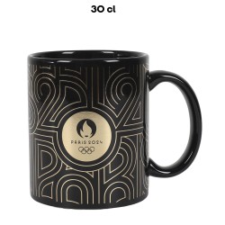 MUG CERAMIQUE PARIS 2024 ART DECO NOIR 30CL