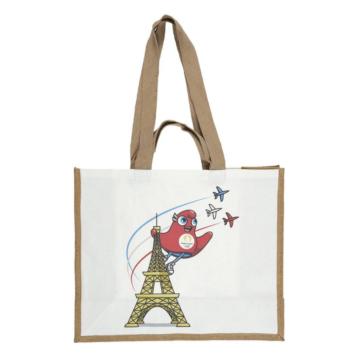 SAC CABAS JUTE ET COTON PARIS 2024 TOUR EIFFEL M50