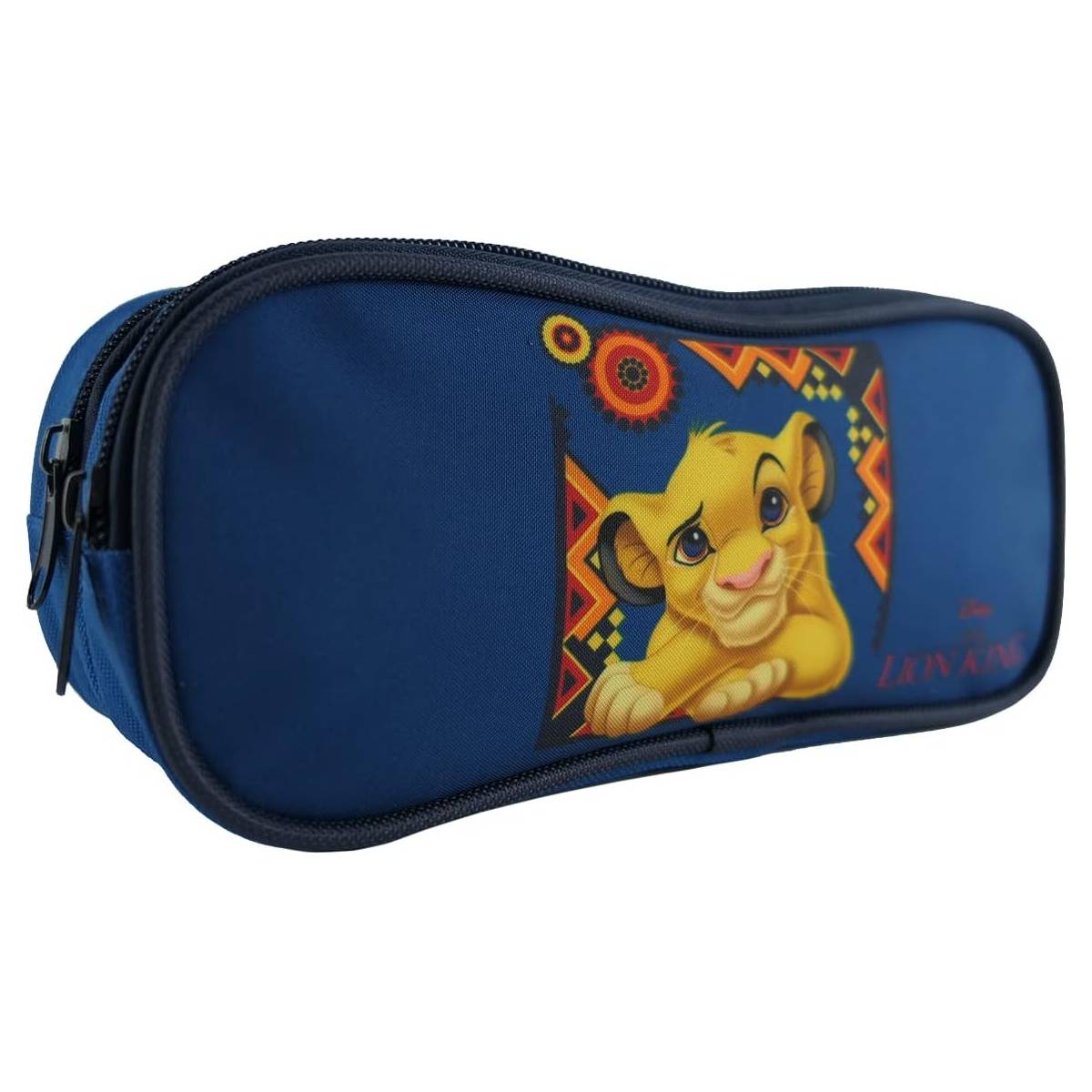 Trousse scolaire 2 compartiments Disney Le Roi Lion Simba Bleue