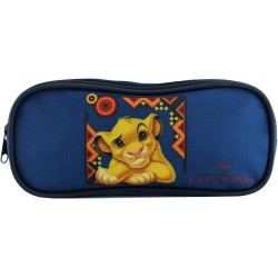 Trousse scolaire 2 compartiments Disney Le Roi Lion Simba Bleue