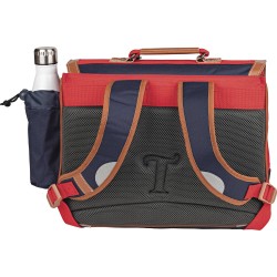 Cartable 38 cm avec poche gourde Tann's Les signatures Arthur Bleu/Rouge