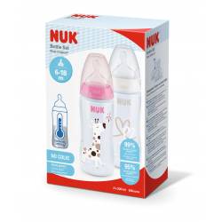 NUK First Choice+ Lot de 2 biberons contrôle de la température 2 x 300 ml