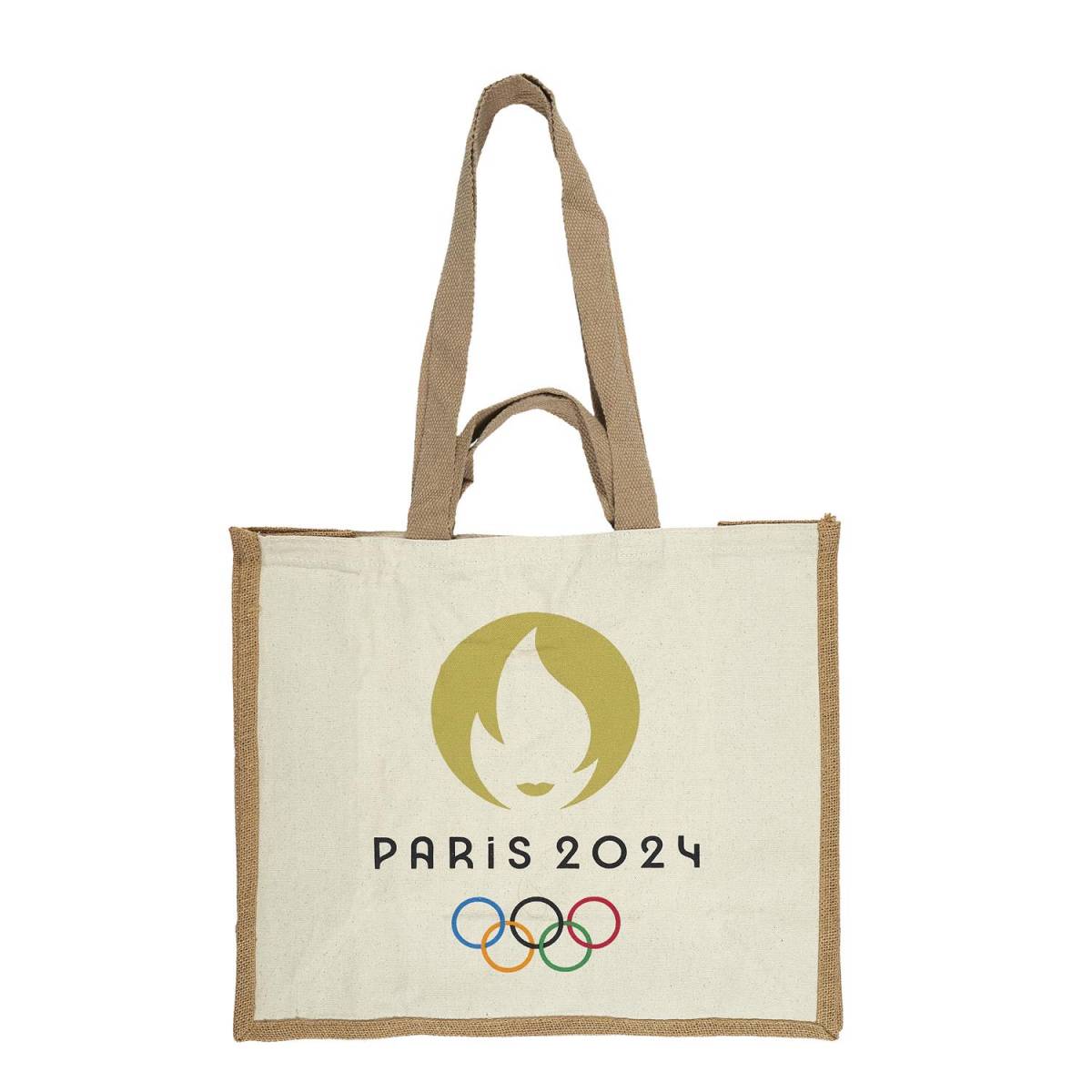 SAC CABAS JUTE ET COTON EMBLEME PARIS 2024 M50