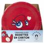 Assiette Carton JO PARIS 2024 Mascotte in Love 23 cm X6