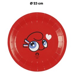 ASSIETTE CARTON MASCOTTE IN LOVE 23CM X6 M24