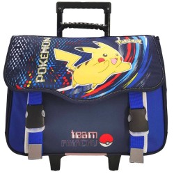 Cartable à roulettes Pokémon  2 compartiments + poche avant